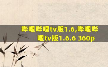 哔哩哔哩tv版1.6,哔哩哔哩tv版1.6.6 360p